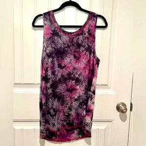 White Birch Tie Dye Tank Top with distressing